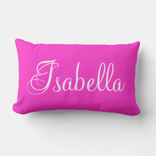 Isabella Pink Lumbar Personalized Pillow (Front)