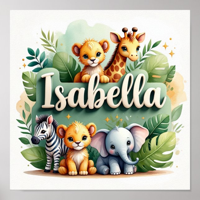 Isabella Safari Nursery Wall Art (Front)