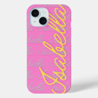 Isabella Signature Name Pattern iPhone 15 Case