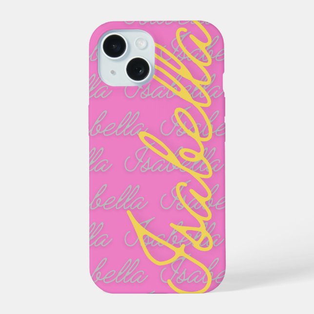 Isabella Signature Name Pattern  Iphone Case (Back)