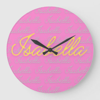 Isabella Signature Name Pattern Large Clock