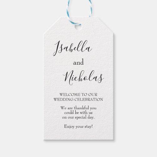 Isabella Simple Modern Welcome Wedding Gift Tags