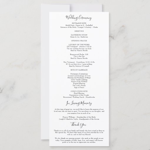 Isabella Simple Script Christian Wedding Program | Zazzle