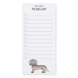 Isabella &amp; Tan Short Hair Dachshund Dog To Do List Magnetic Notepad