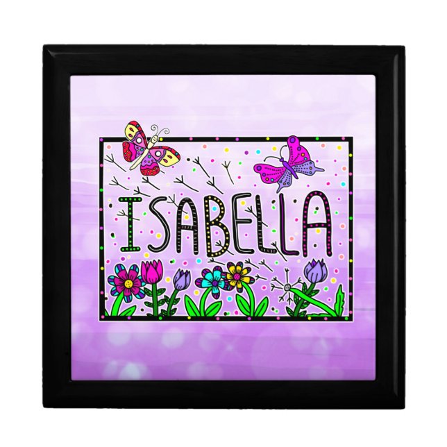 Isabella - The Name Isabella Whimsical Drawing  Gift Box (Front)