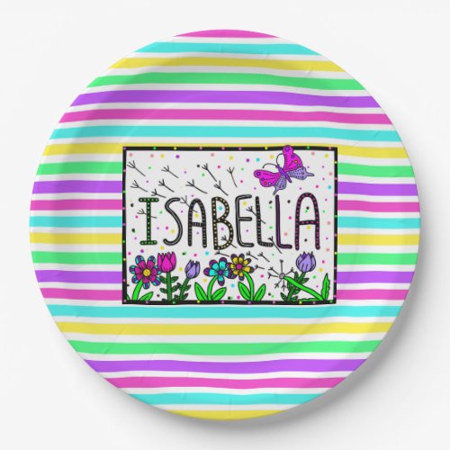 Isabella _ The Name Isabella Whimsical Drawing   Paper Plates