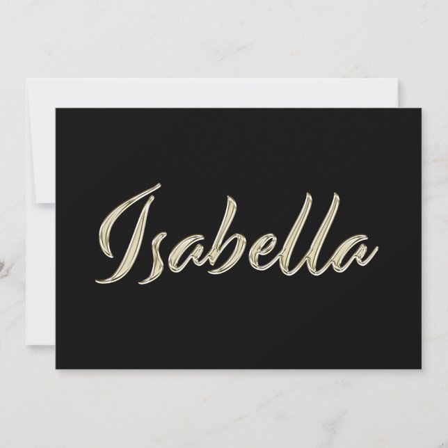 Isabella white gold Handwriting Card (Front)