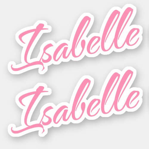 Isabelle Decorative Name in Pink x2 Sticker
