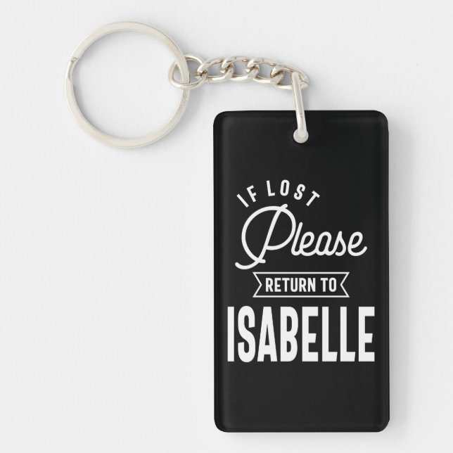 Isabelle Personalized Name Birthday Gift Keychain (Front)