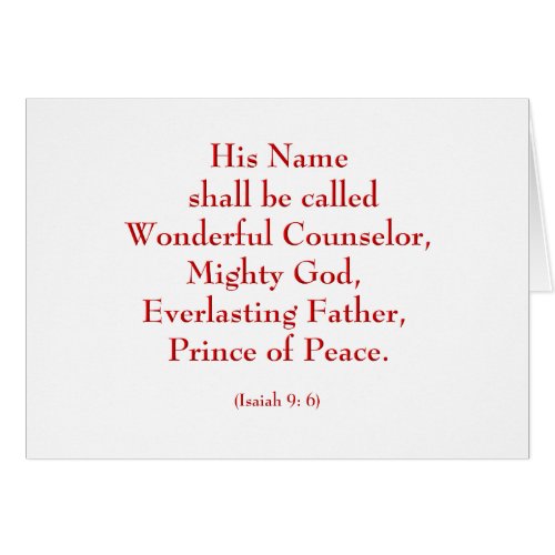Isaiah9 6b His Name shall be called Wonderful