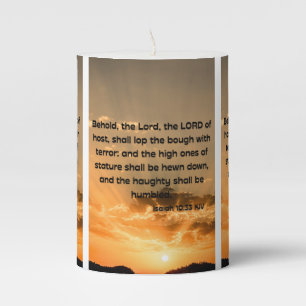 Isaiah 10:33 KJV Bible Verse Pic Pillar Candle