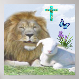 Isaiah 11: 6 Lion and the Lamb Poster