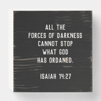 Isaiah 14:27 wooden box sign