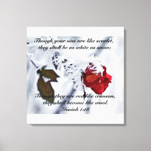 Isaiah 1:18 Bible Verse Wrapped Canvas Print