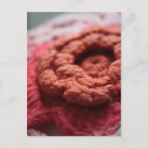 Isaiah 1:18 Crochet Red Flower Postcard