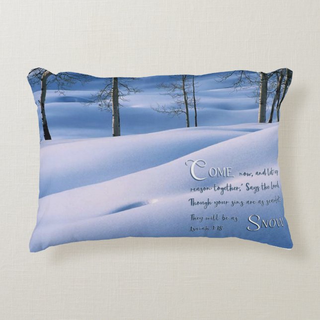 Isaiah 1:18 Inspirational Accent Pillow (Front)