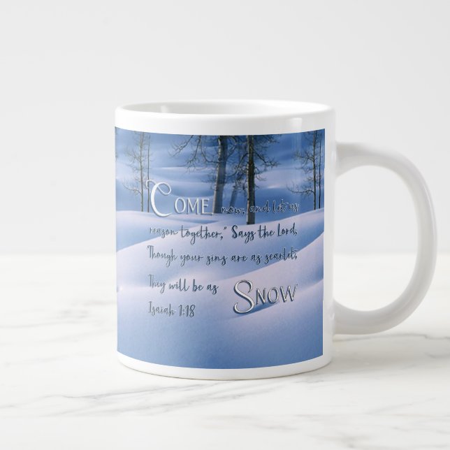 Isaiah 1:18 Inspirational Giant Coffee Mug (Right)