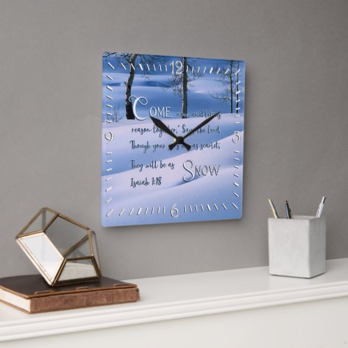 Isaiah 118 Inspirational Square Wall Clock