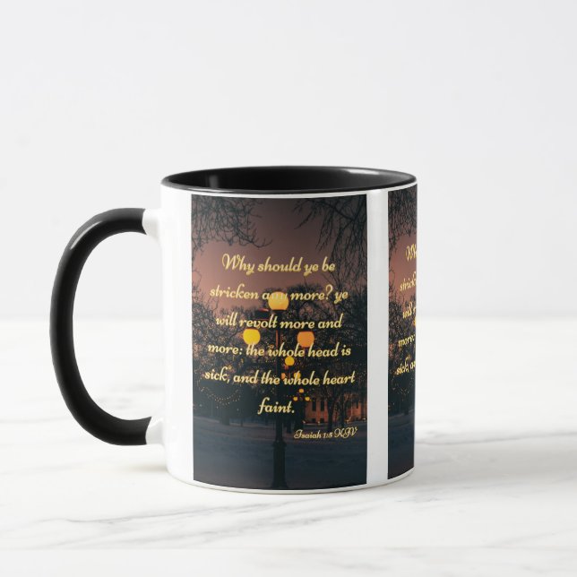 Isaiah 1:5 KJV Bible Scripture Pic Two-Tone Mug (Left)