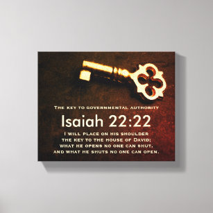 Isaiah 22:22 Key to the House of David Bible Verse Canvas Print