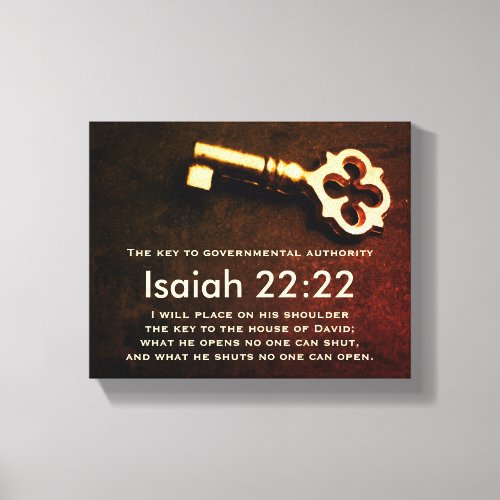 Isaiah 2222 Key to the House of David Bible Verse Canvas Print