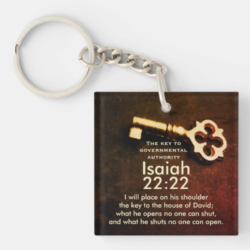 Isaiah 2222 Key to the House of David Bible Verse Keychain