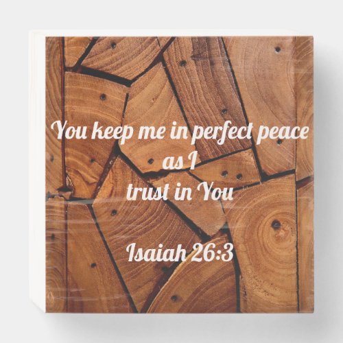 Isaiah 263 birch wood box sign