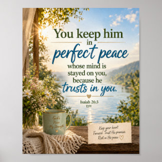 Isaiah 26:3 ESV Inspirational Bible Verse Poster