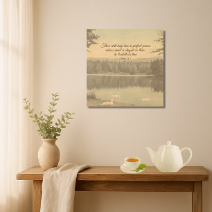 Isaiah 26:3 Peaceful Lake – Rustic Wood Wall Art