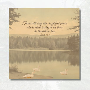 Isaiah 26:3 Peaceful Lake – Rustic Wood Wall Art