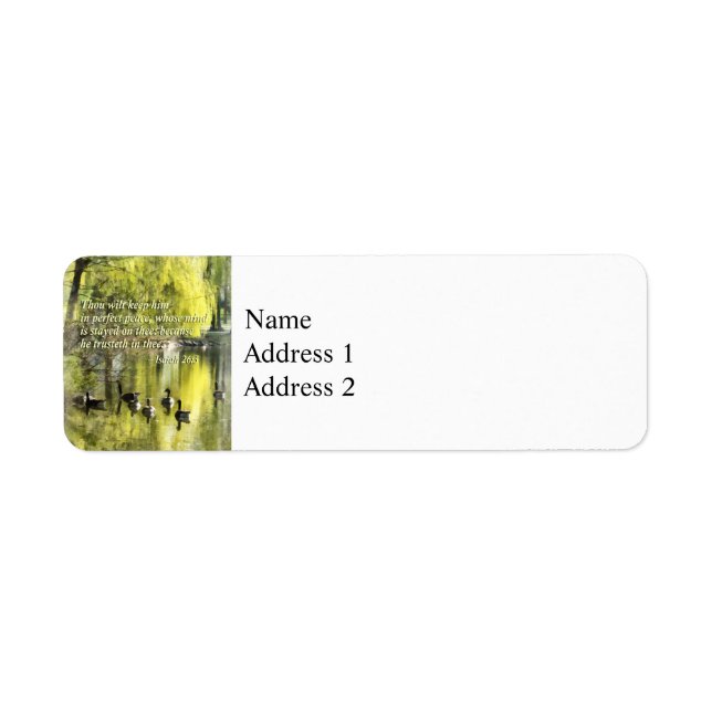 Isaiah 26-3 Thou wilt keep him in perfect peace Label (Front)