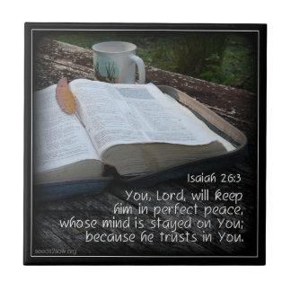 Isaiah 26v3 - Perfect Peace - Bible Ceramic Tile