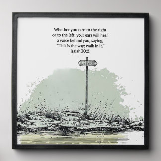 Isaiah 30:21 Christian Faith Decor Wall Art Peel And Stick Photo Tile