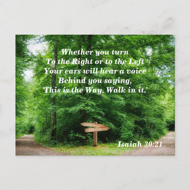 Isaiah 30:21 This is the Way Bible Verse Postcard | Zazzle