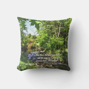 Isaiah 33:21 throw pillow