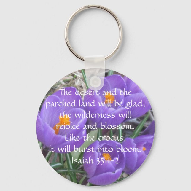 Isaiah 35:1-2 ~ The Crocus Keychain (Front)