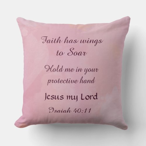 Isaiah 4011 Faith Decorative Pillow Pink Dream