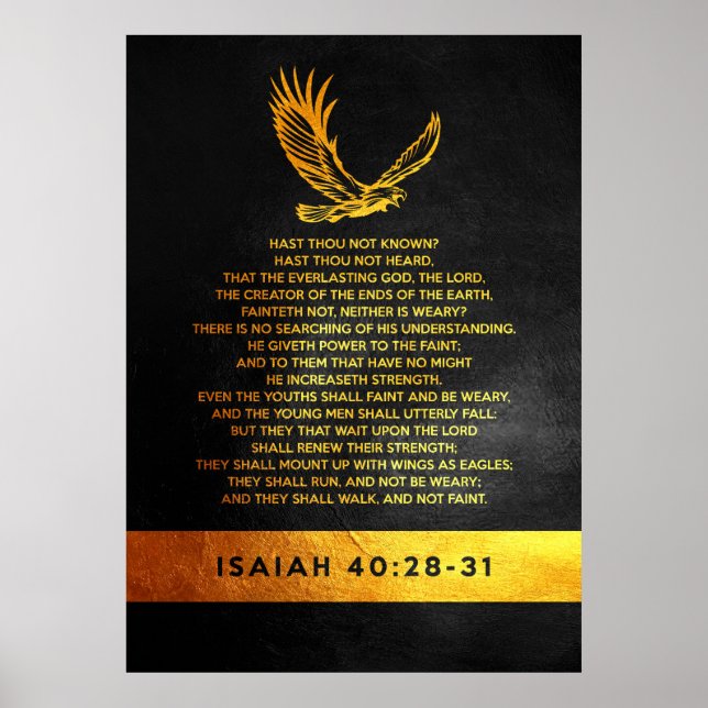 Isaiah 40:28-31 Bible Verse Poster (Front)