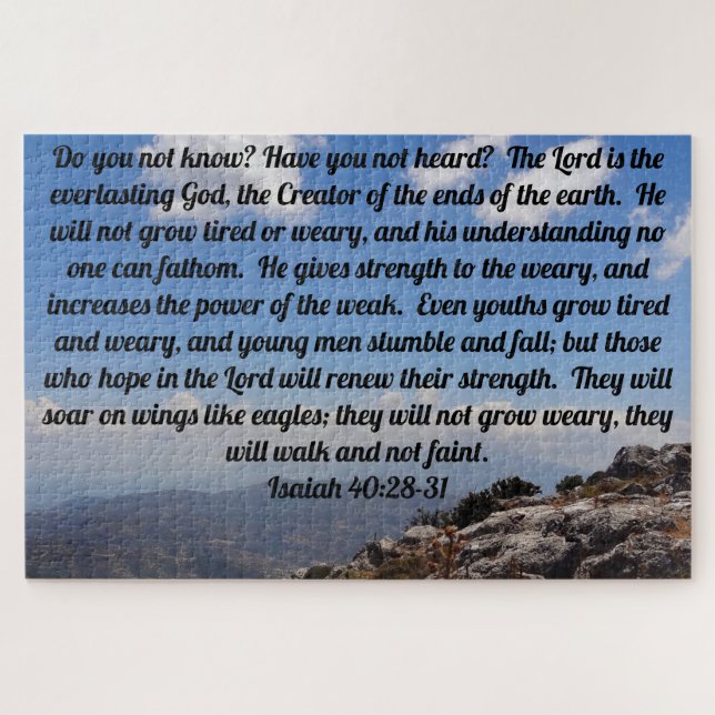 Isaiah 40:28-31 Comforting Bible Verse Jigsaw Puzzle (Horizontal)
