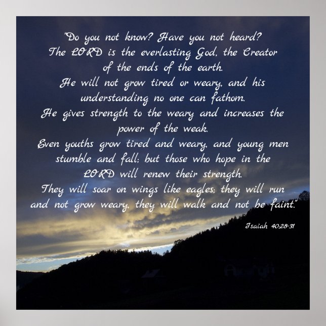 Isaiah 40;28-31 | Inspirational Poster (Front)