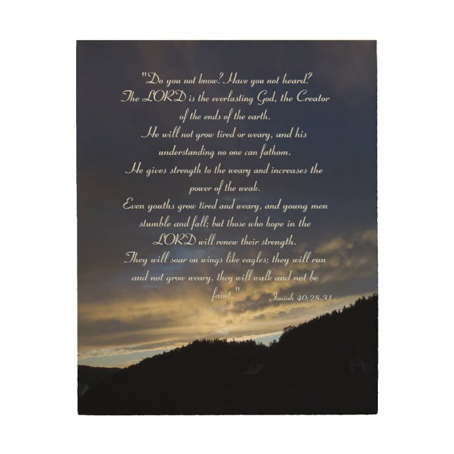 Isaiah 40;28-31 - Inspirational Wood Wall Decor (Front)