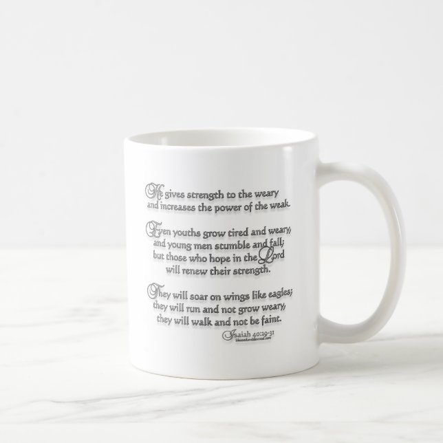 Isaiah 40:29-31 coffee mug (Right)