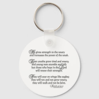 Isaiah 40:29-31 keychain