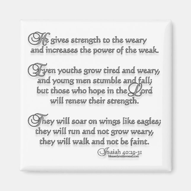 Isaiah 40:29-31 magnet (Front)