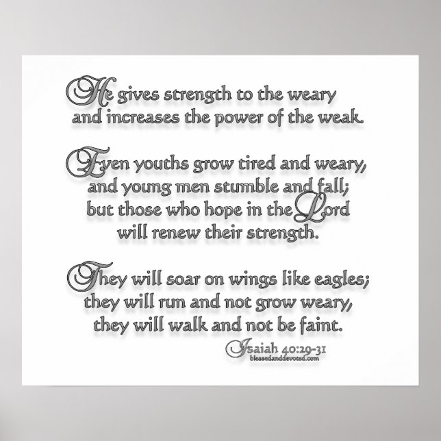 Isaiah 40:29-31 poster (Front)
