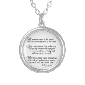 Isaiah 40:29-31 silver plated necklace