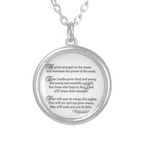 Isaiah 4029_31 silver plated necklace