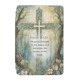 Isaiah 40:29 Bible Verse Cross Christian Encourage iPad Mini Cover