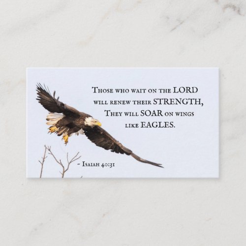 Isaiah 4031 Bald Eagle Christian Bible Verse Business Card