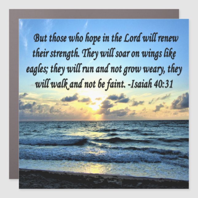 ISAIAH 40:31 BIBLE VERSE CAR MAGNET (Front)